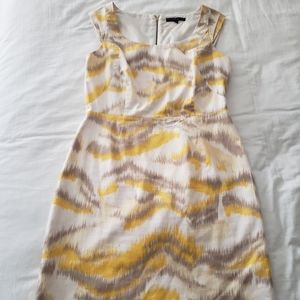 Antonio Melani dress with ikat yellow grey pattern size 10